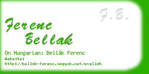 ferenc bellak business card